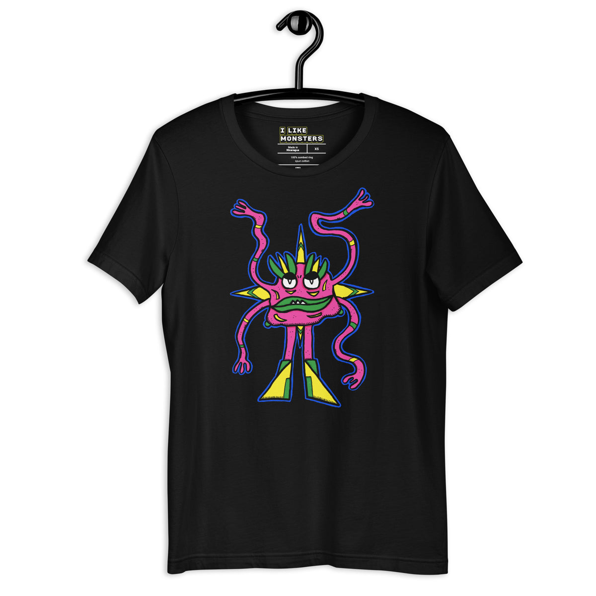 Black regular-fit T-shirt with original monster artwork